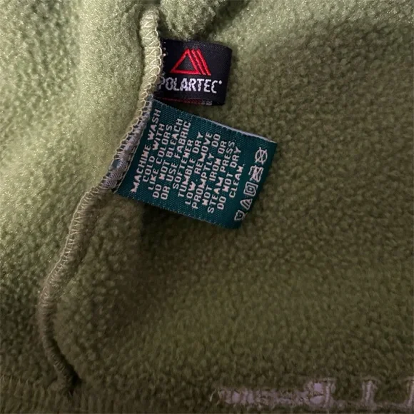 Vintage 1990s LL Bean Polartec Pea Green Fleece Sweater Vest 90s Men's L ALA7 - Picture 4 of 6